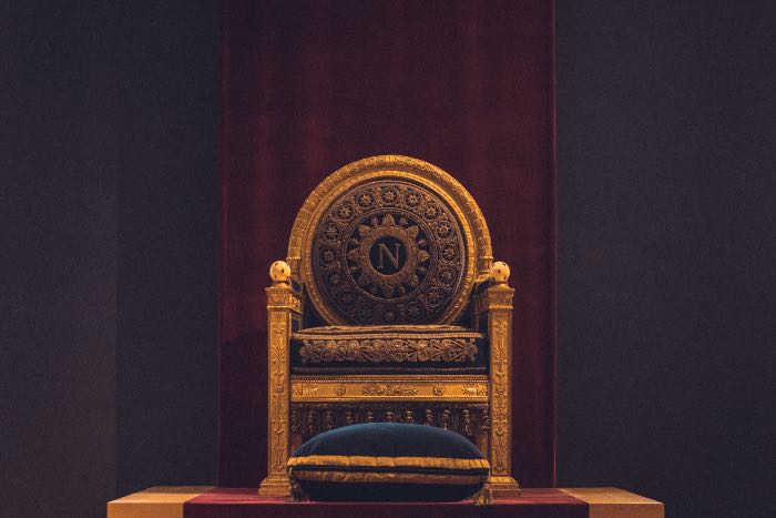"Who wants a King?" - a photo of a throne from the Louvre