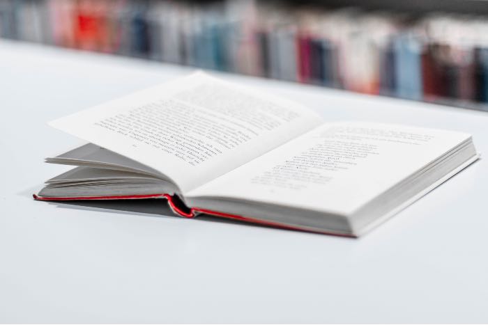 a photo of a book open on a table