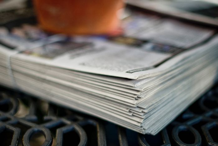 a photo of a stack of newspapers