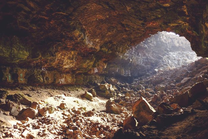 A photo of an empty cave