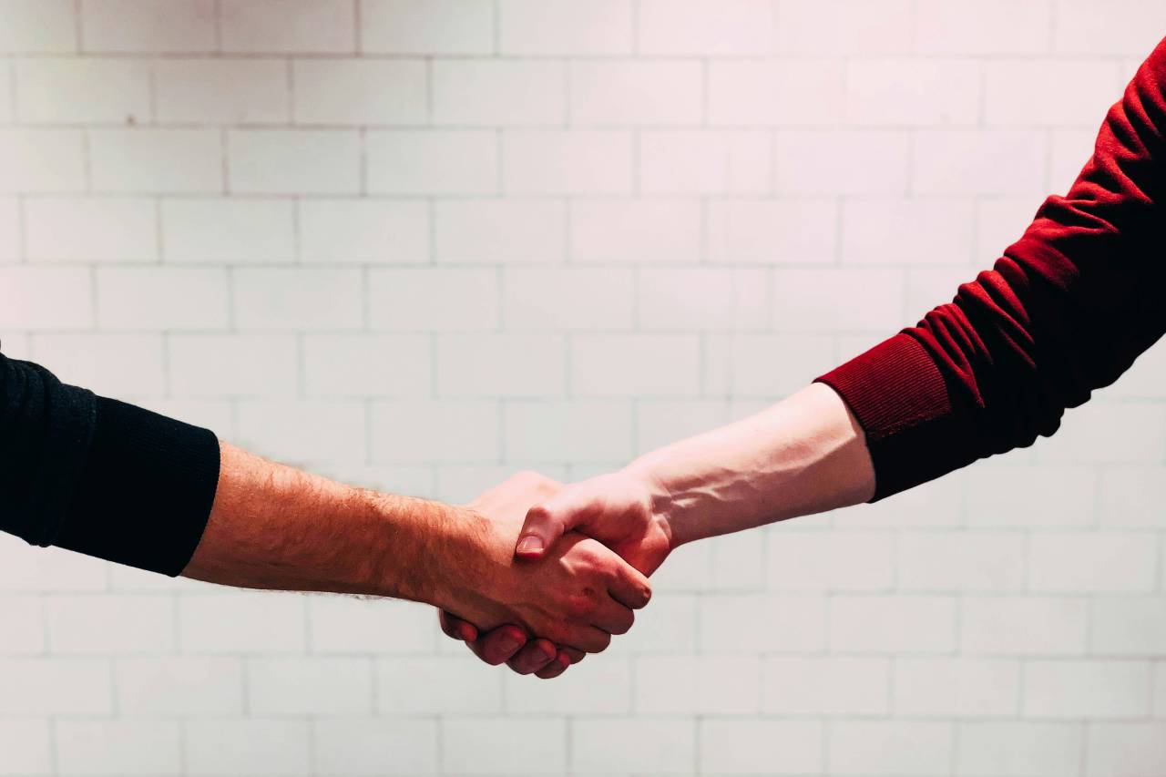 a photo of a handshake