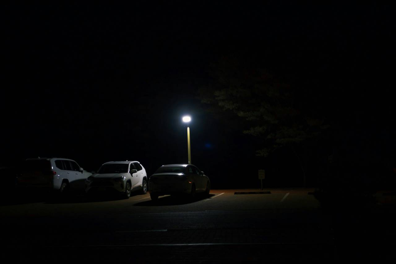 dark parking lot