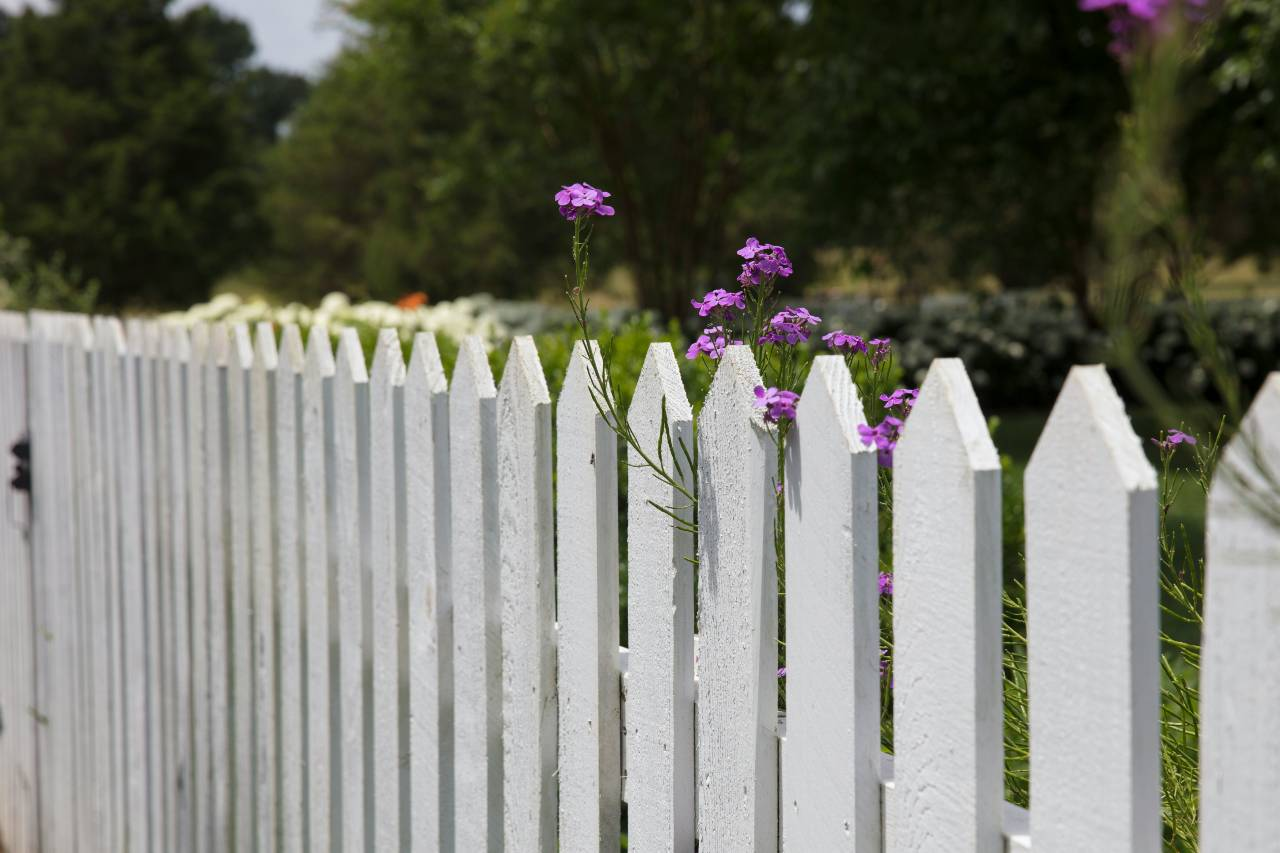 a white picket fence