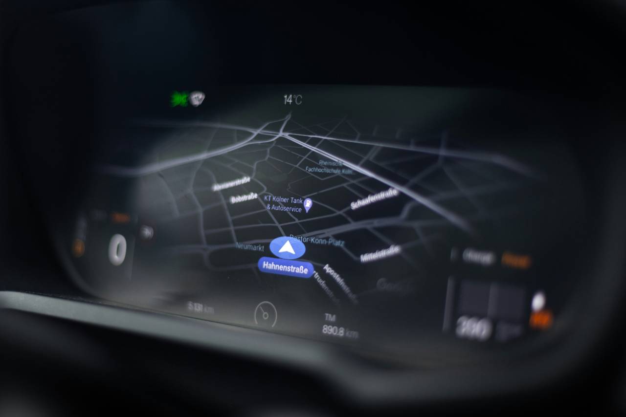 a map from a car's navigation system