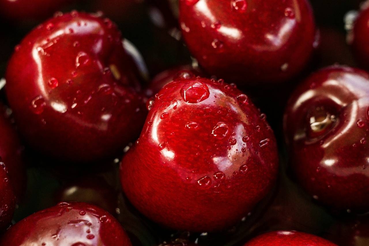 bright red apples