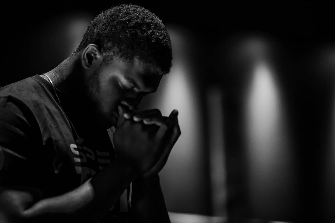 a man praying